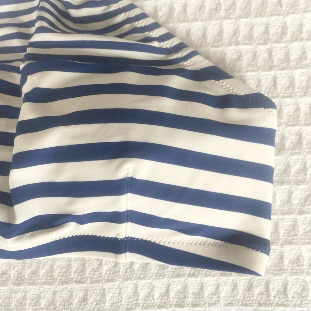 J. Crew navy and white Striped Halter Bikini Top size medium